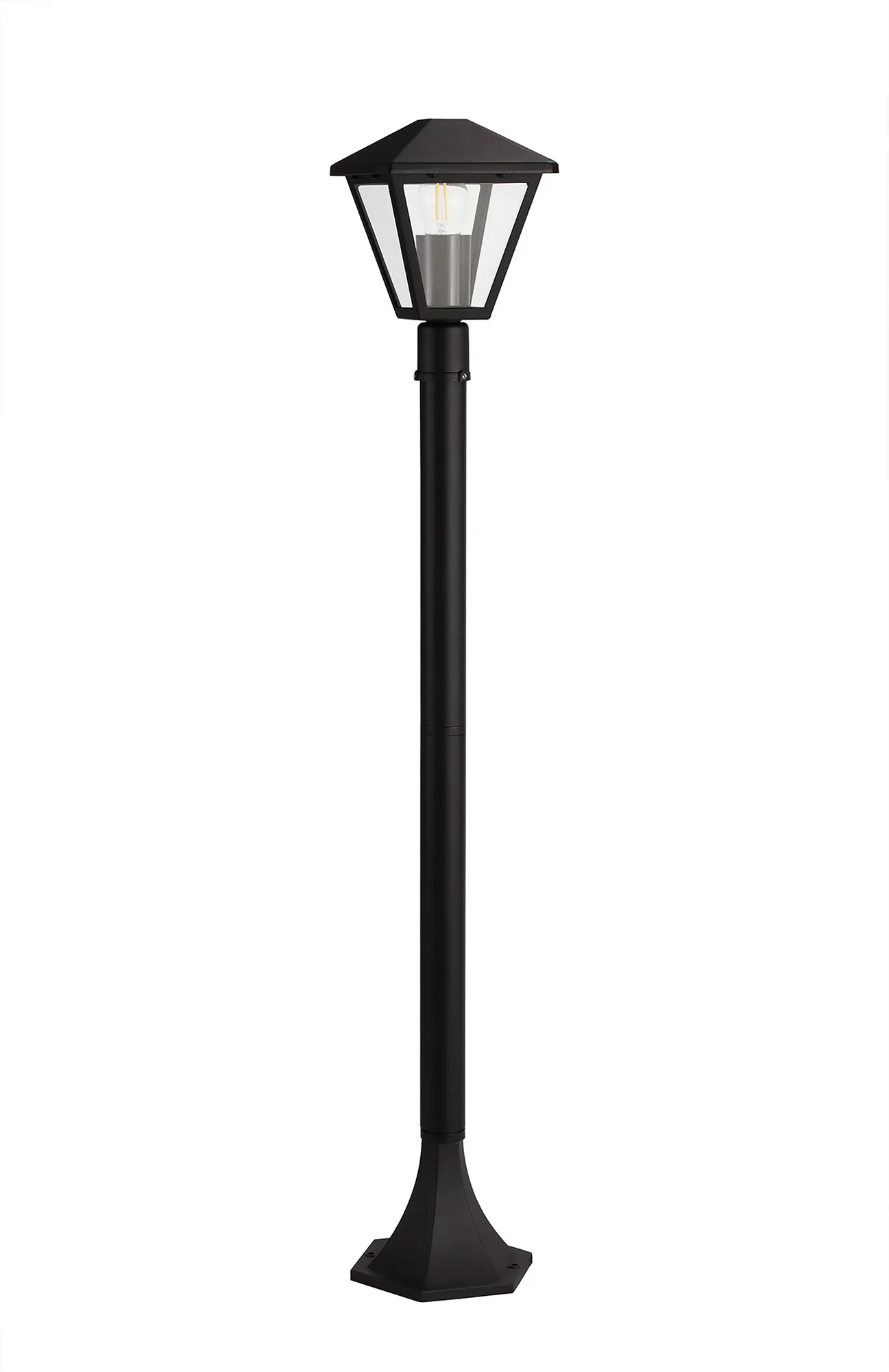 Luqi 100cm Post 1 Light IP44 Black, Clear D0548  Deco Luqi